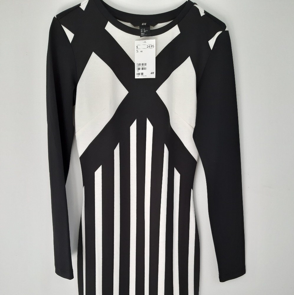 H&M NEW black and white dress